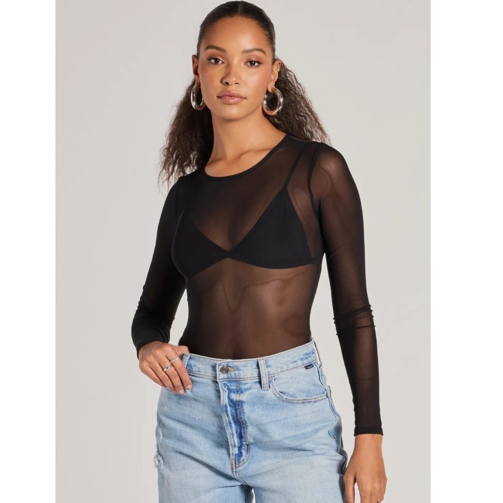 Windsor Black Sheer Mesh Bodysuit